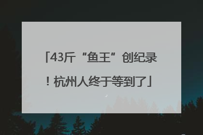 43斤“鱼王”创纪录！杭州人终于等到了